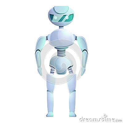 Bionic humanoid icon, cartoon style Vector Illustration