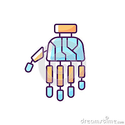 Bionic limb RGB color icon Vector Illustration