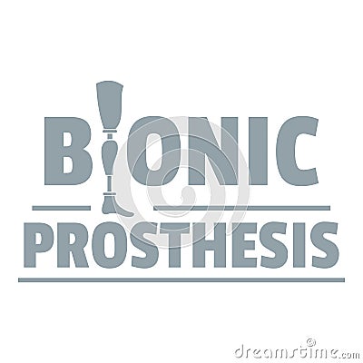 Bionic prosthesis logo, simple gray style Vector Illustration