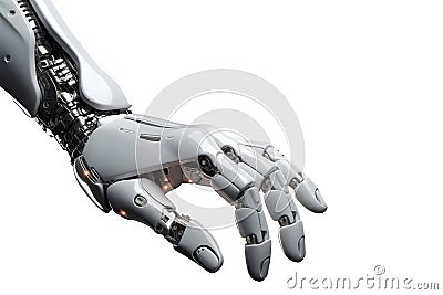 Bionic robot arm isolated on white background, clipping path Stock Photo