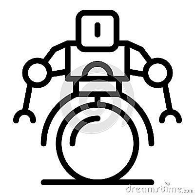 Bionic robot icon, outline style Vector Illustration