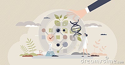 Biopharmaceutical as medicament from biological sources tiny person concept Vector Illustration