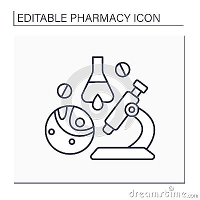Biopharmaceutical industry line icon Vector Illustration