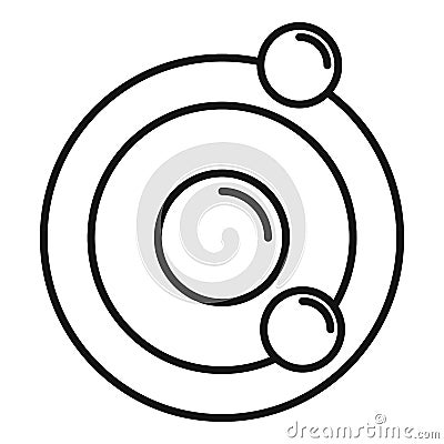 Biophysics atom icon, outline style Vector Illustration