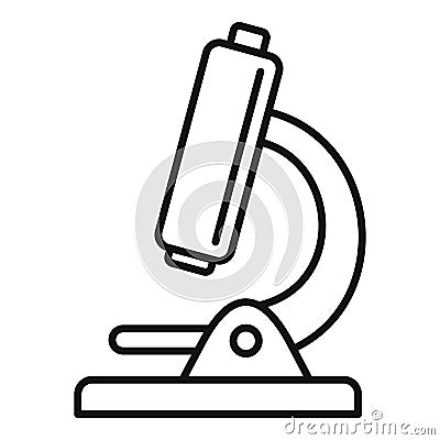 Biophysics microscope icon, outline style Vector Illustration