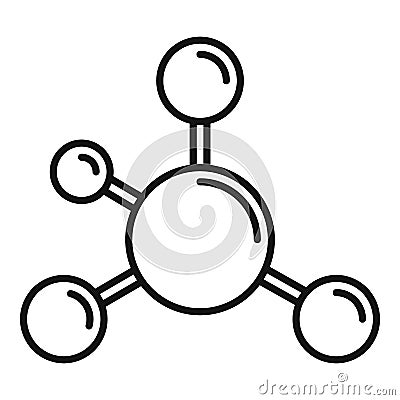 Biophysics molecule icon, outline style Vector Illustration