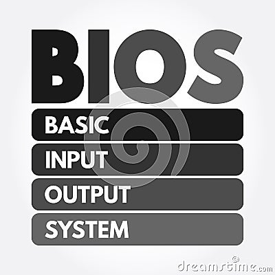 BIOS - Basic Input Output System acronym, technology concept background Stock Photo