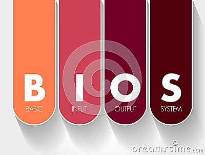 BIOS - Basic Input Output System acronym, technology concept background Stock Photo