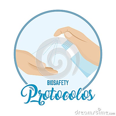 Biosafety protocols poster Vector Illustration