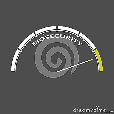 Biosecurity level on measure scale. Instrument scale with arrow. Colorful infographic gauge element. Vector Illustration