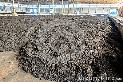 Biosolids sludge storage ready for fram land Stock Photo