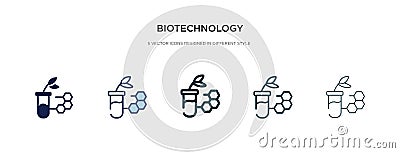 Biotechnology icon in different style vector illustration. two colored and black biotechnology vector icons designed in filled, Vector Illustration