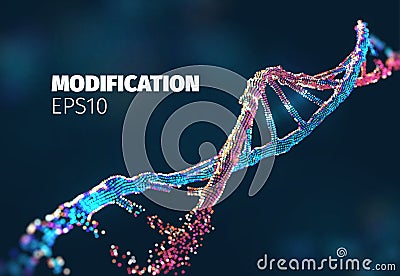 Biotechnology vector background. Genetic engineering. Dna modified. Gene editing research Vector Illustration