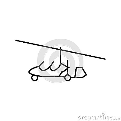 biplane airplane aircraft line icon vector illustration Vector Illustration