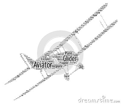 Biplane Word Cloud Stock Photo