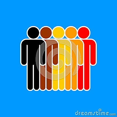 BIPOC. Black, indigenous, and people of color. Woman sign. Man icon Vector Illustration