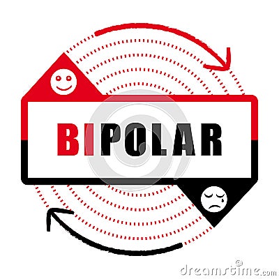 Bipolar disorder icon II. Mental disease. Vector Illustration