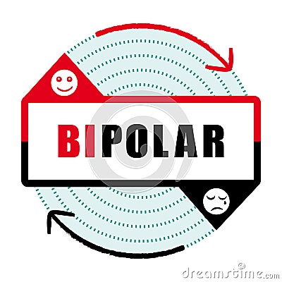 Bipolar disorder icon II. Mental disease. Vector Illustration