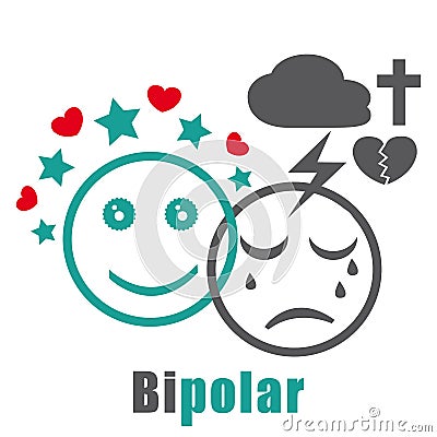 Bipolar disorder icon. Vector Illustration