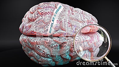 Bipolar ii disorder in human brain Stock Photo