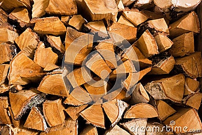 Birch fire wood Stock Photo