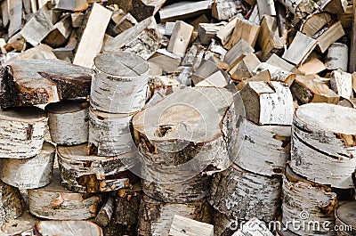 Birch fire wood Stock Photo