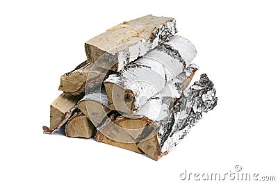 Birch tree log isolated. Stock Photo