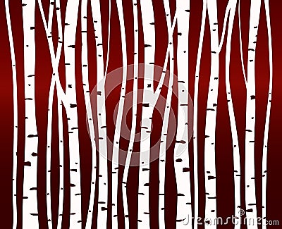 Birch tree forest pattern Stock Photo