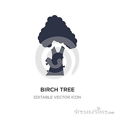 birch tree icon on white background. Simple element illustration from Nature concept Vector Illustration