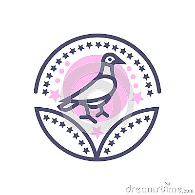 Bird award icon- vector bird sign for your website or mobile apps Stock Photo