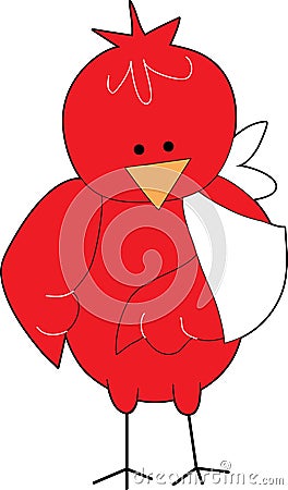 Bird in a Bandage Vector Illustration