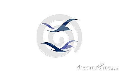 Bird beach logo vector Vector Illustration