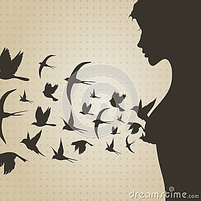 Bird from a breast Vector Illustration