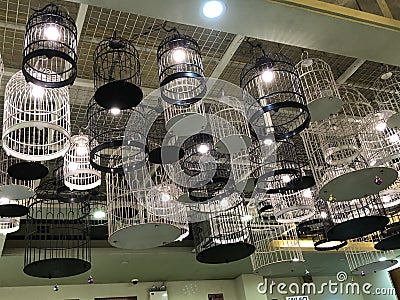 Bird cage decoration at the roof Editorial Stock Photo