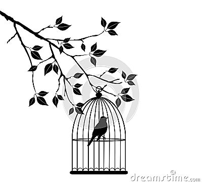 Bird Cage Vector Illustration