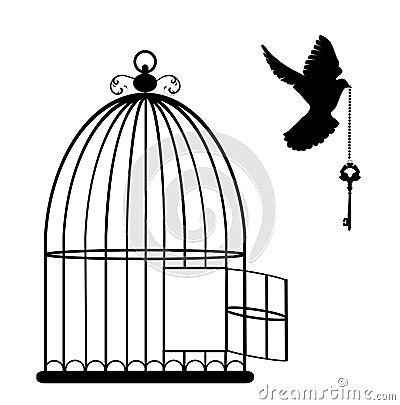 Bird Cage Vector Vector Illustration