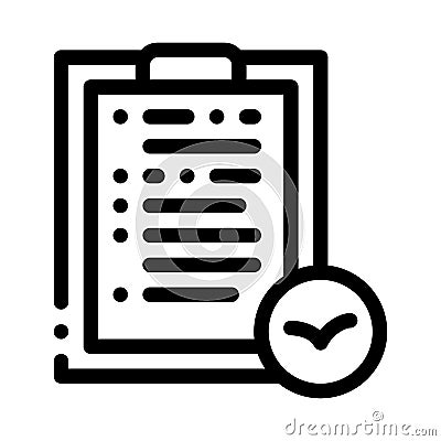 Bird Check List For Watching Icon Thin Line Vector Vector Illustration