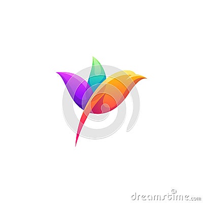 Bird color logo design vector Stock Photo