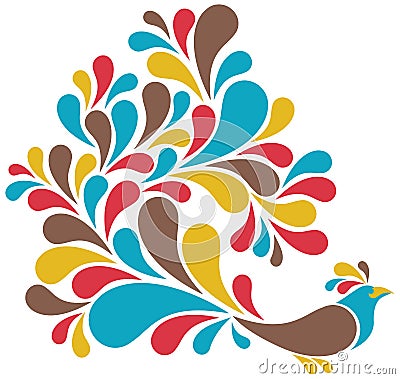 Bird With Colorful Plumage Vector Illustration