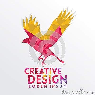 Bird Eagle Geometric paper craft style Stock Photo