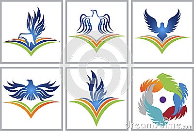 Bird education logo Vector Illustration