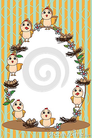 Bird egg frame egg template Vector Illustration