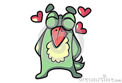 Bird Emoji feeling loved. Stock Photo