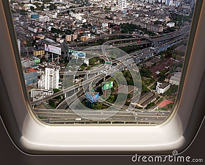 Bird eye view of traffic in Bangkok city Editorial Stock Photo