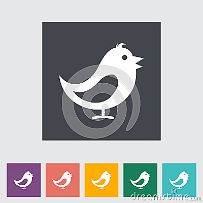 Bird flat icon. Vector Illustration