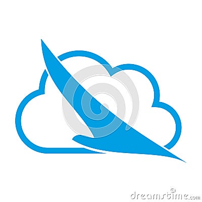 Bird in flight and cloud, bird and airplane logo Stock Photo