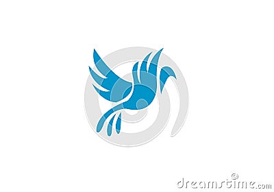 Bird Fly Creative Logo Modern Simple Vector Editable Template Luxury Vector Illustration