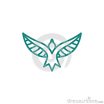 Bird flying line modern creative logo Vector Illustration