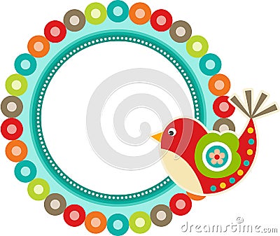 Bird Frame Spring Vector Illustration