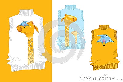 Bird and Giraffe Shirt Vector Illustration